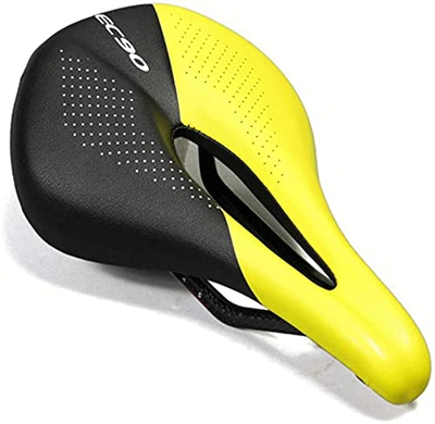 Asiento de bicicleta de fibra de carbono Sillín de carretera Sillín de bicicleta ligero Cojín de asiento de bicicleta piezas de ciclismo (color: amari