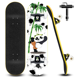 Completo Skateboard Skate Patineta Maple para Niños y Adolescentes Tabla Skate 79 x 20 cm con Rodamientos ABEC-7 y Juego de Herramientas T precio