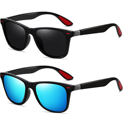 HILBALM Paquete de 2 gafas de sol polarizadas para hombres y mujeres, Negro en oferta