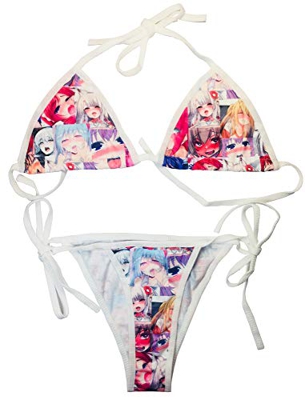 Lindo Micro Bikini Japonés Anime Sujetador y Bragas Conjunto Cosplay Tanga Bikini Lolita Dibujos Animados Imágenes - - Talla Única