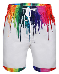 Sykooria Bañador para Hombre Impresión 3D de Cortos Secado Rápido Swim Shorts Ligero Baño Playa Shorts S-XXL (White 2, XL) características