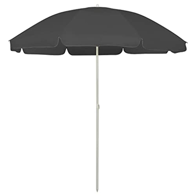 vidaXL Sombrilla de Playa Parasol Exterior Patio Terraza Marquesina Refugio Solar contra Rayos Ultravioleta Piscina Toldo Gris Antracita 240 cm