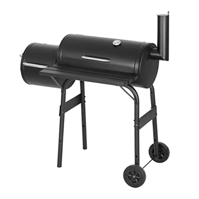Laneetal Barbacoa de Carbón para Jardín Exteriores, Parrillas con Ahumador y Ruedas, Asador Recondo con Rejillas y Chimenea, Gran Capacidad para BBQ, 