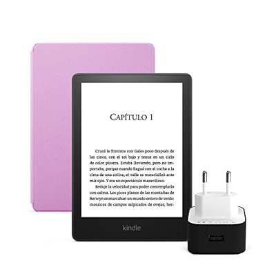 Kindle Paperwhite Essentials Bundle con Kindle Paperwhite (8 GB, con publicidad), Funda de Piel de Amazon y Cargador Amazon PowerFast (9 W)