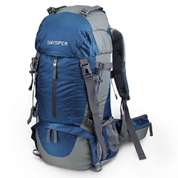 SKYSPER 50L Mochilas de Senderismo al aire libre Mochila de Senderismo Macutos Impermeable Ergonómica para Viajes Excursiones Acampadas Trekking (Ⅱ-Az características