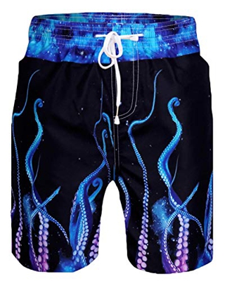 Sykooria Bañador para Hombre Impresión 57D de Cortos Secado Rápido Swim Shorts Ligero Baño Playa Shorts S-XXL