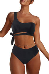 Rayson Trajes de Baño Mujer de 2 Piezas Bikini Push Up Bañador Talle Alto Control de Barriga Bandeau Push Up Solo Hombro Bikinis Brasileños Mujer en oferta