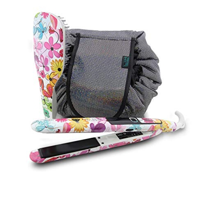 Plancha de cabello LIM HAIR PC 5.0 DIAMOND. Placas basculantes y oscilantes DIAMOND. Temperatura regulable hasta 230 ºC. Bolsa térmica (FLORES, PC 5.0