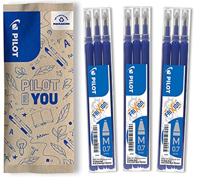 Pilot Frixion 0.7 - Recambios de tinta para bolígrafo roller (9 unidades), color azul