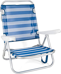 TIENDA EURASIA - Sillas Playa, Silla de Playa Plegable, Silla Multiposiciones Reclinable, Estructura de Aluminio Ligera, Tela de Textileno, Asa para T precio