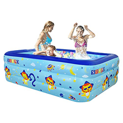 Kacsoo Piscina Jardin Rectangular Children's Piscina Hinchable Material De PVC Grueso Piscinas Desmontables Grande 210*150*55 Cm Función Super Drenaje en oferta