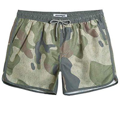 MaaMgic Bañador Hombre de Natación Secado Rápido Interior de Malla Pantalones Cortos d'Aire Vintage 80s 90s,Camuflaje,XL