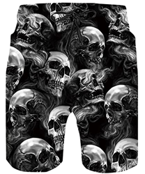 ALISISTER Bañadores de Natación Hombre 3D Cráneo Pantalones Corto Poliéster Secado Rápido Ligero Swim Shorts M en oferta