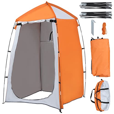 Outsunny Tienda de Ducha Camping Portátil UV25+ Tienda de Privacidad para Baño Vestuario Cambiador Inodoro con Ventana Bolsillo y Bolsa de Transporte 