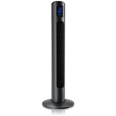 Brandson Ventilador de torre, portátil, de pie, con mando a distancia, de 96 cm, con oscilación de 65 °, 3 velocidades, 4 modos de ventilación tempori