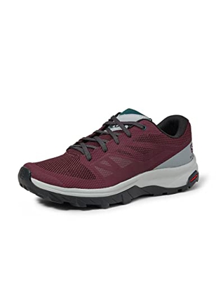Salomon Outline Mujer Zapatos de trekking, Violeta (Wine Tasting/Quarry/Green Gables), 37 ⅓ EU
