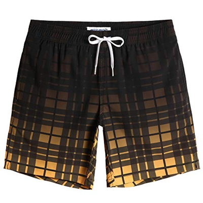 MaaMgic Bañador Hombre de Natación Estiramiento de 4 vías Secado Rápido Interior de Malla Traje de Baño Deportivos 4-Way Stretch,Oscuridad,S