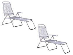 2 x Fiam Tumbona Spaghetti Art. 084GR estructura de aluminio, asiento de PVC gris en oferta