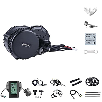 Bafang BBS01B 36V 250W Mediados de Motor Juego de conversión de Bicicletas Bicicleta eléctrica, Opcional 7,8/10/15,6/19,2/21/22,5Ah, Batería Trasera d