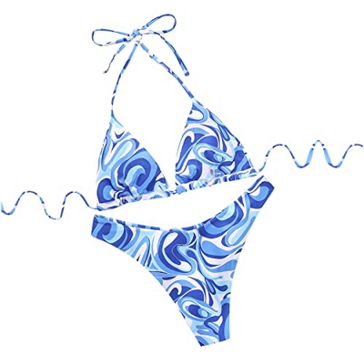 Nuevo 2022 Conjunto de Bikinis Mujer Cordón Bikini Trajes de Baño Mujer dos piezas Ropa de Playa impresión Sexy Bikini Tankinis mujer Cintura bajo Tre