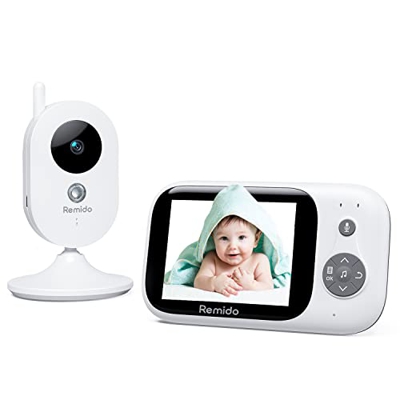 Vigilabebés con cámara de 930mAh y Pantalla LCD de 3,2'' con vox comunicación bidireccional visión Nocturna y Otras Funciones Camara vigilancia Bebe