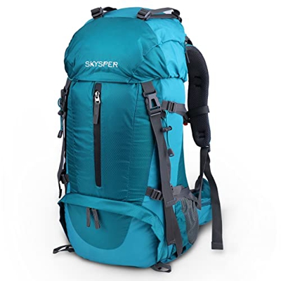 SKYSPER 50L Mochilas de Senderismo al aire libre Mochila de Senderismo Macutos Impermeable Ergonómica para Viajes Excursiones Acampadas Trekking (Ⅱ-la