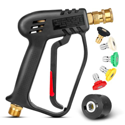 EAWONGEE Pistola de Lavado a Presión de 4000 PSI con 5 Boquillas de Pulverización Intercambiables, Pistola de Lavado a Chorro con Conector Rápido de 1 características