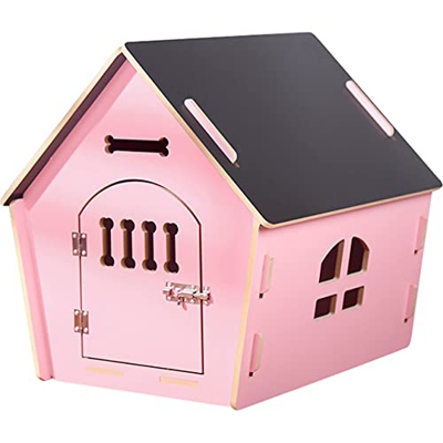 Casa de Madera para Perros con Cerradura I Casa para Perros de Interior I Lugar para Dormir para Las Mascotas I Repelente al Agua y Estable I Varios t