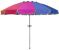 Sombrilla JAPON Playa/Jardín Ø 240 cm Anti-viento, tubo 33mm de diámetro. Mástil Aluminio, parasol para terraza, altura ajustable, Jardín, Camping Pis en oferta