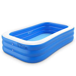 RGRE Piscina Hinchable Rectangular 380x200x60cm, Piscina para Niños, Adultos, Piscina Inflable Rectangular Infantil para Jardín, Fiesta En El Agua De  precio