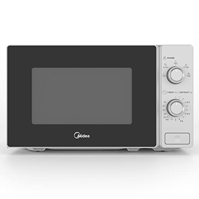 Midea Element MCM208MMSP - Microondas sin grill - 20L - 700W - 5 Niveles de Potencia - Descongelación por tiempo o peso - Cristal negro con marco Inox