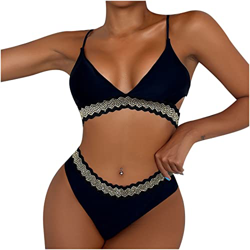 Nuevo 2022 Mujer Bikini Conjunto de Bikinis dos piezas Patchwork Ropa de Playa Sexy Push up Cintura bajo Hueco Bikini Tankinis Beachwear clásico elega características