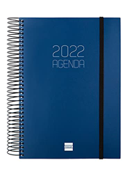 Finocam Espiral Opaque - Agenda Enero 2022 - Diciembre 2022 (12 meses), Sobremesa - E10 - 155x212 mm, Azul en oferta