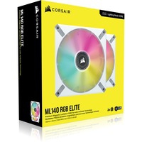 iCUE ML140 RGB ELITE Carcasa del ordenador Ventilador 14 cm Blanco 2 pieza(s)