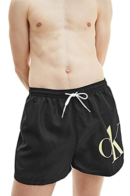 Calvin Klein Cordón Corto Bañador para Hombre, Pvh Black, M