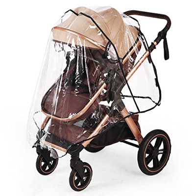 Belecoo Protector de lluvia universal para cochecito, protector de lluvia y viento, de EVA para cochecitos de bebé, impermeable y cortavientos