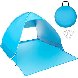 GUJIN Tienda de campaña de playa desplegable extra ligera con protección UV, para 2 – 3 personas, portátil, tienda de playa, jardín, camping características