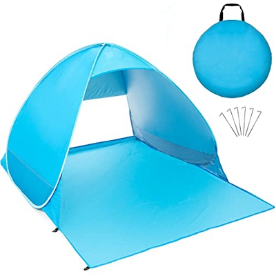 GUJIN Tienda de campaña de playa desplegable extra ligera con protección UV, para 2 – 3 personas, portátil, tienda de playa, jardín, camping