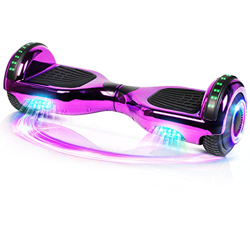 Hoverboard, Patinete Flotante autoequilibrado de 6.5 "con Ruedas, Altavoz Bluetooth, Luces LED para niños y Adultos (Púrpura) en oferta