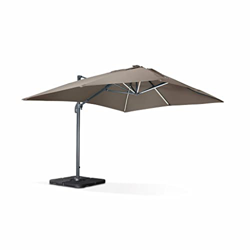 Alice's Garden - Sombrilla, Parasol excéntrico Rectangular, LED, Antracita Beige, 3x4 m, Base giratoria - Luce precio