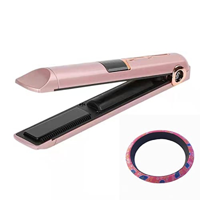 Alisador para el cabello sin cables, alisador de pelo, Se entrega con bonita pulsera de caucho, plancha para el pelo portátil, con placas de cerámica.
