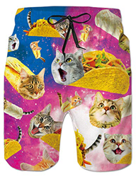 Loveternal Bañador Hombre Playa Hawaiano Deportivos Verano Pantalones Cortos 3D Secado Rápido Pizza Gato Bañador Hombre L precio