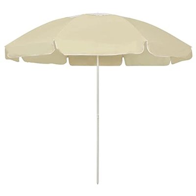 vidaXL Sombrilla de Playa Parasol Exterior Patio Terraza Marquesina Refugio Solar contra Rayos Ultravioleta Piscina Toldo Arena Amarillo 240 cm