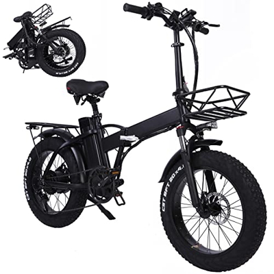 TODIMART Bicicleta Plegable Eléctrica Neumático Gordo 20"* 4" con Batería De Iones De Litio De 48V 15Ah, Bicicleta De Montaña De Ciudad De Largo Alcan