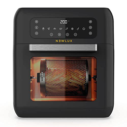 NEWLUX-Horno Freidora sin Aceite 12L Air Power V120 con 10 Programas+Función Rotativa. Freidora de Aire 1500W, 40-210℃, Panel LED táctil. Fácil de Lim en oferta