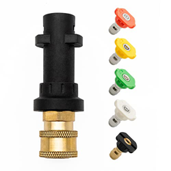 Fai Top Adaptador de limpiador de alta presión,Acoplador Rápido de Latón de 1/4" hembra y 5 Puntas de Boquilla de Limpiador, Adaptador de Pistola comp en oferta