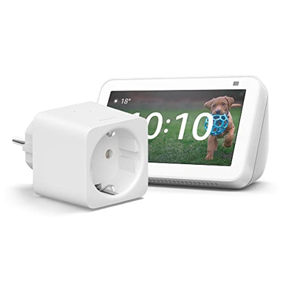 Echo Show 5 (2.ª generación, modelo de 2021), Blanco + Philips Hue Smart Plug (Enchufe Inteligente), compatible con Alexa - Kit de inicio de Hogar dig