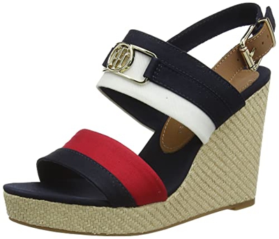 Tommy Hilfiger Essential Tommy High Wedge, Sandalias con cua Tipo Alpargatas Mujer, Cielo del Desierto, 37 EU