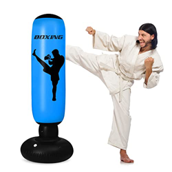 Saco de boxeo para niños de 160 cm, saco de boxeo inflable para niños a partir de 6 años, karate, taekwondo, artes marciales mixtas, adultos (bule) precio
