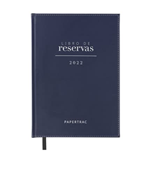 Libro de reservas 2022 - Blue - Dos páginas por día - 752 páginas - Tapa Dura en polipiel - Cinta de registro - PaperTrac en oferta